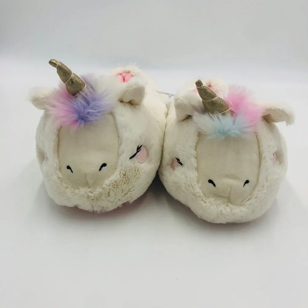 Brand New Cat & Jack Magical Unicorn Plushy Slippers For Girls Size 4/5‎